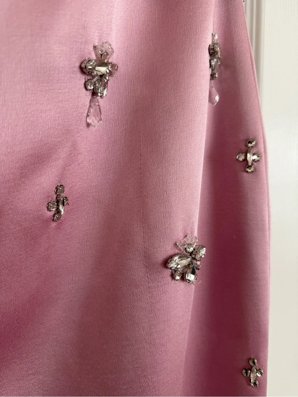 Retrofete Elise Strapless Crystal Embellished Satin Gown Pink NEW with tags - Picture 7 of 16